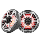 DS18 HYDRO 65 2Way Marine Speakers wRGB LED Lights 300W  Black Carbon Fiber