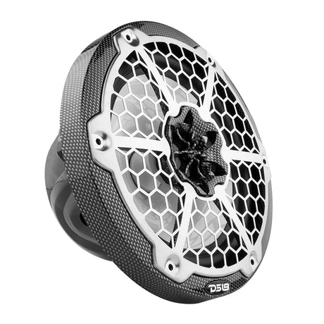 DS18 HYDRO 8 2Way Marine Speakers wRGB LED Lights  125W RMS 4Ohm  Black Carbon Fiber