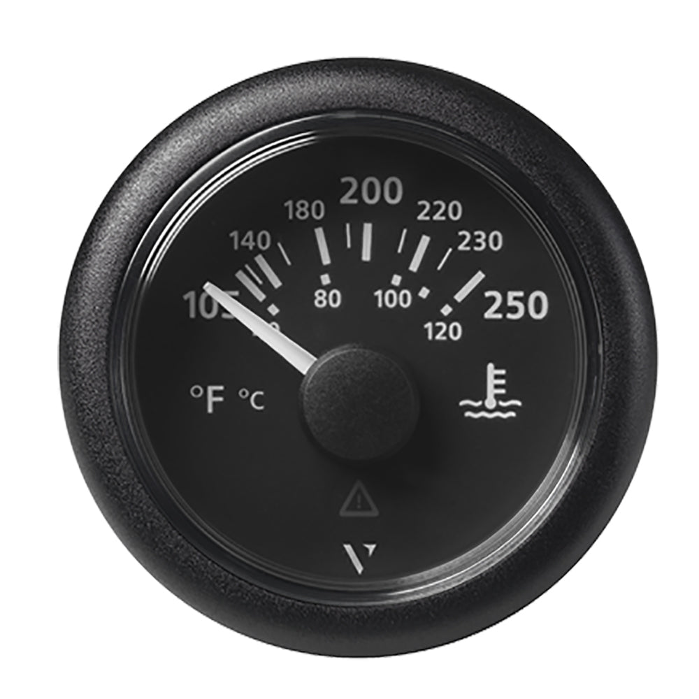 Veratron 52MM 2116 ViewLine Water Temperature Gauge  100250F  Black Dial  Bezel