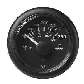 Veratron 52MM 2116 ViewLine Water Temperature Gauge  100250F  Black Dial  Bezel