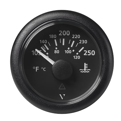 Veratron 52MM 2116 ViewLine Water Temperature Gauge  100250F  Black Dial  Bezel