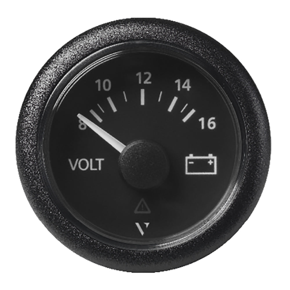 Veratron 52 MM 2116 ViewLine Voltmeter  8 to16V  Black Dial  Bezel