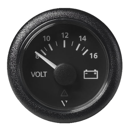 Veratron 52 MM 2116 ViewLine Voltmeter  8 to16V  Black Dial  Bezel