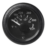 Veratron 52MM 2116 ViewLine Oil Temperature Gauge 120300F  Black Dial  Bezel