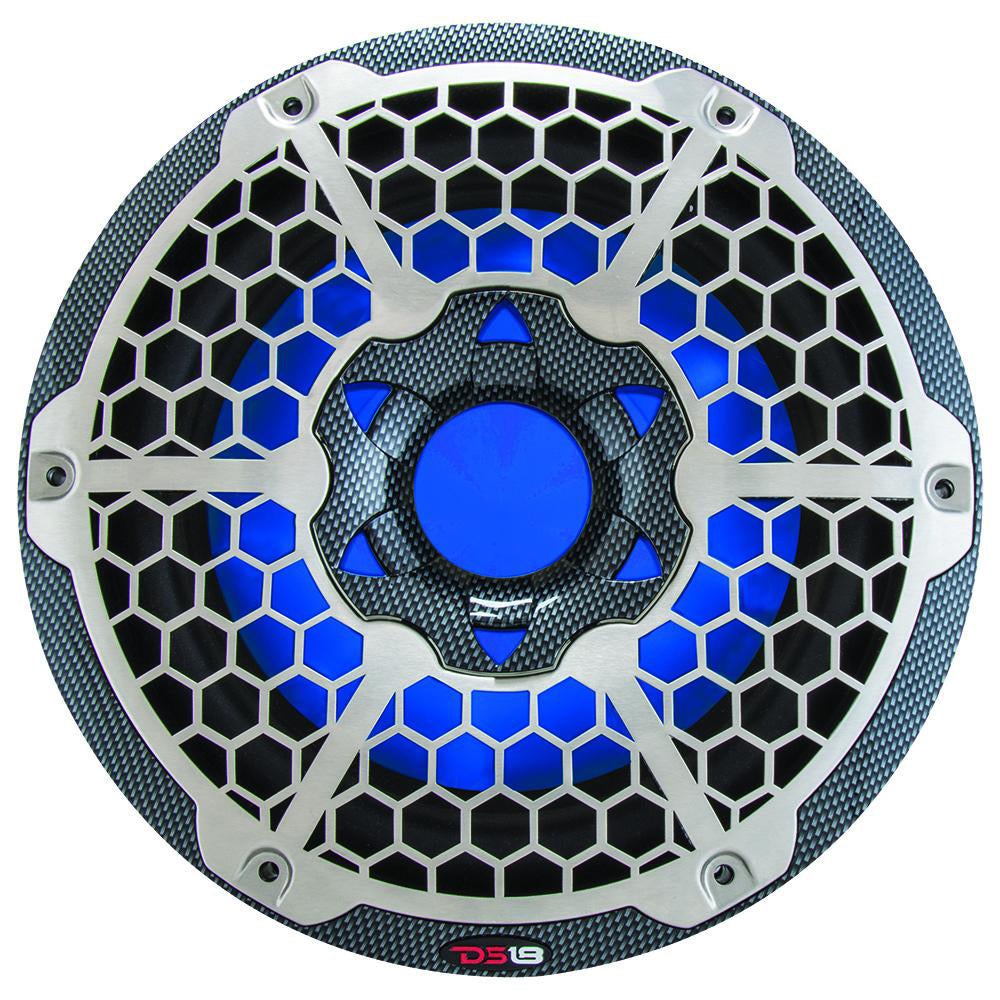 DS18 HYDRO 10 Subwoofer wRGB Lights  600W  Carbon Fiber
