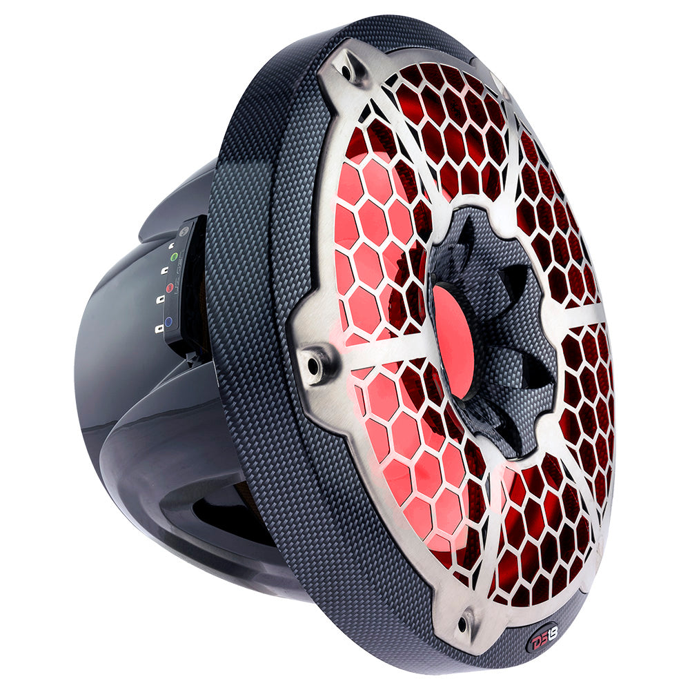 DS18 HYDRO 10 Subwoofer wRGB Lights  600W  Carbon Fiber