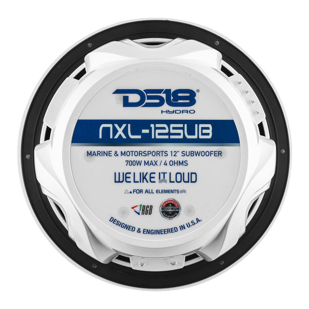 DS18 HYDRO 12 Subwoofer wRGB Lights  700W  White