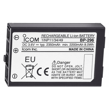 Icom BP296 LiIon Battery  36V  2350mAh fM37