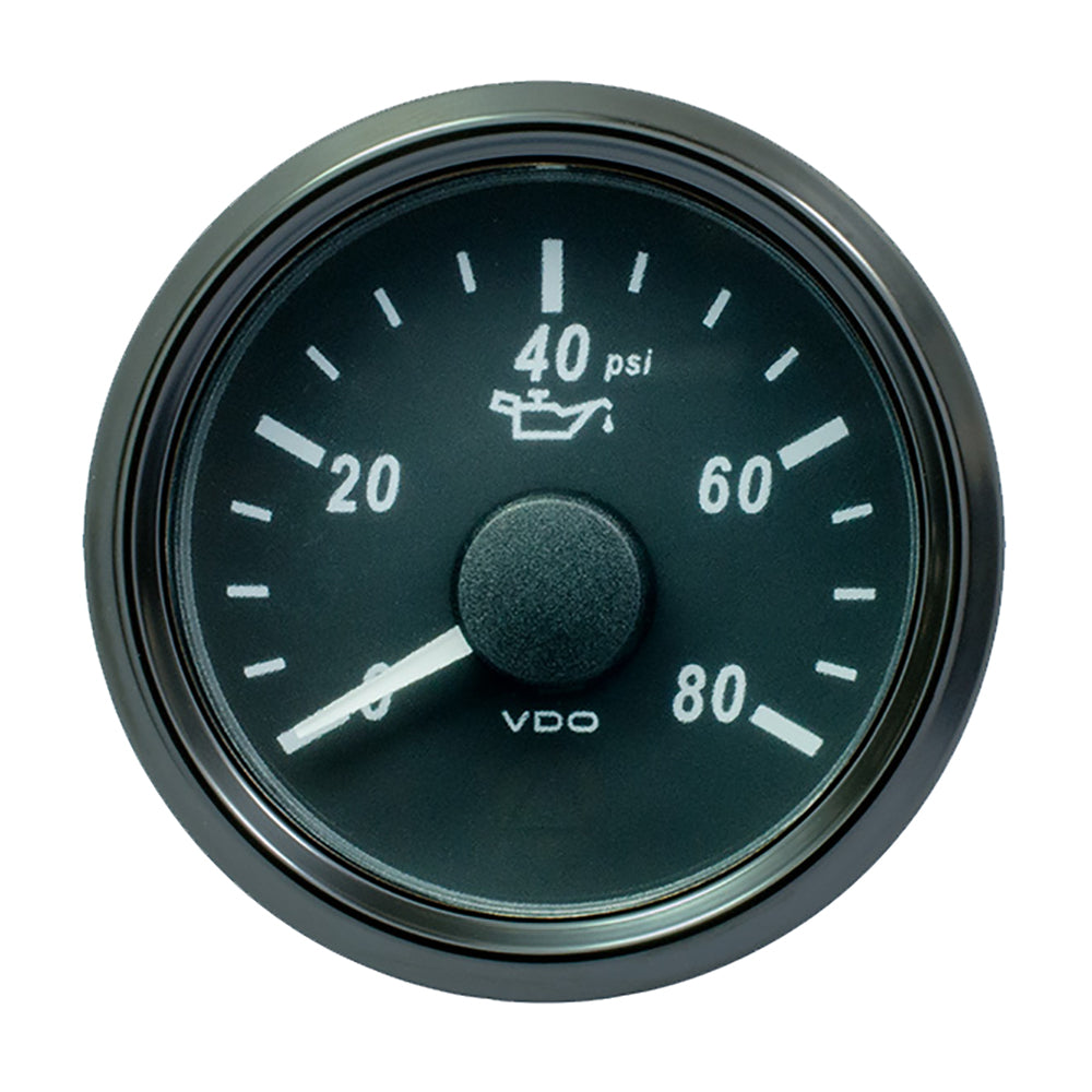 VDO SingleViu 52mm 2116 Oil Pressure Gauge  80 PSI  0180 Ohm