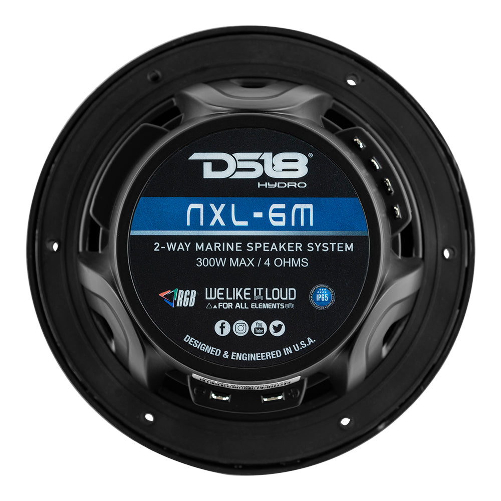 DS18 New Edition HYDRO 65 2Way Marine Speakers wRGB LED Lighting 300W  Black