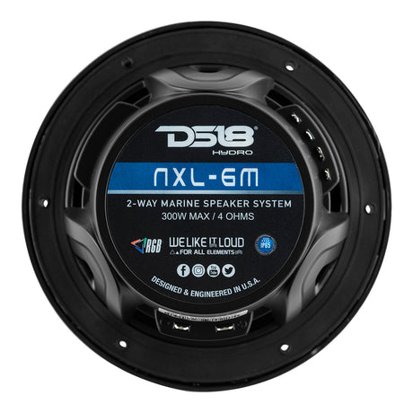 DS18 New Edition HYDRO 65 2Way Marine Speakers wRGB LED Lighting 300W  Black