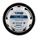 DS18 New Edition HYDRO 8 2Way Marine Speakers wRGB LED Lighting 375W  White