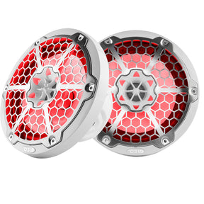 DS18 New Edition HYDRO 8 2Way Marine Speakers wRGB LED Lighting 375W  White