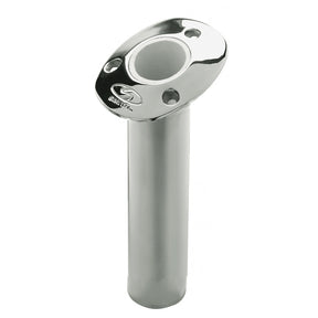 CE Smith Flush Mount Rod Holder  15 Degree  9 Depth  Stainless Steel  Cast Gimbal  White Vinyl Liner