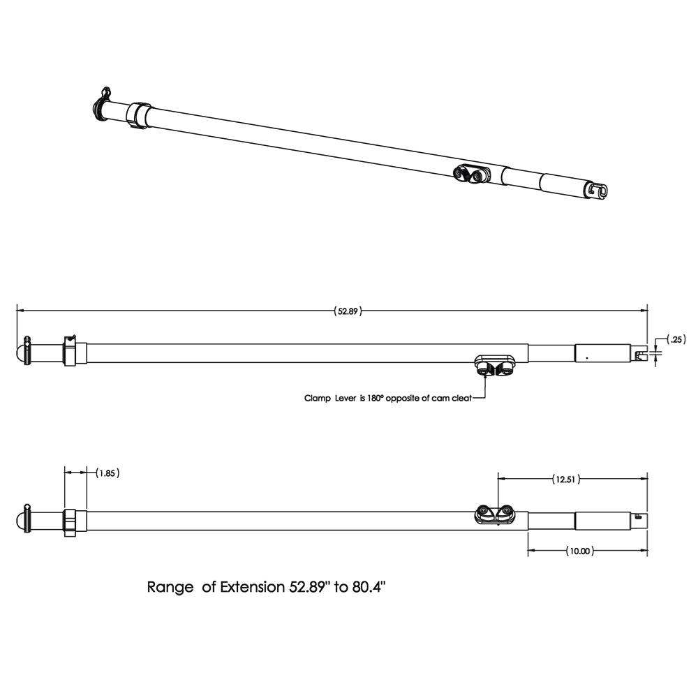 TACO TeleSun Carbon Fiber Shade Poles wCarry Bag
