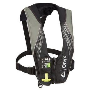 Onyx AM24 Series All Clear AutomaticManual Inflatable Life Jacket  Grey  Adult