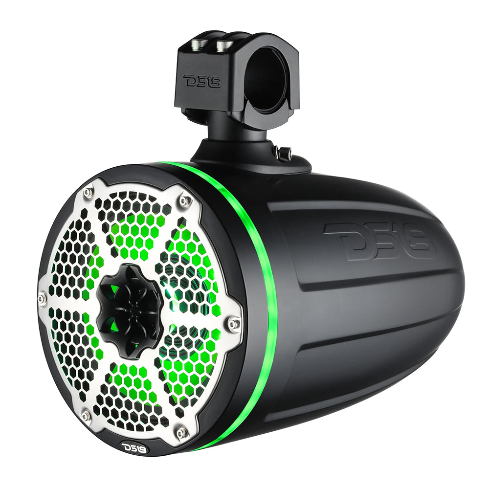DS18 Hydro 65 Neodymium Wakeboard Speakers w1 Driver and RGB LED Lights  450W  Black