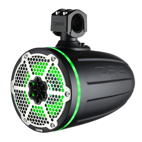 DS18 Hydro 65 Neodymium Wakeboard Speakers w1 Driver and RGB LED Lights  450W  Black