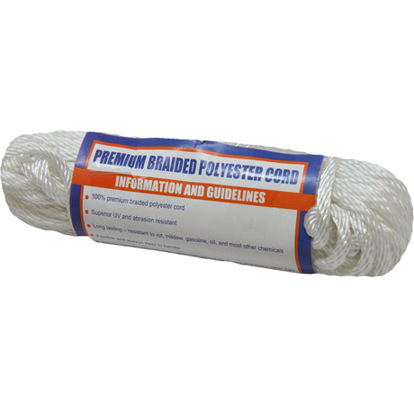 SeaDog Solid Braid Polyester Cord Hank  532 x 50  White