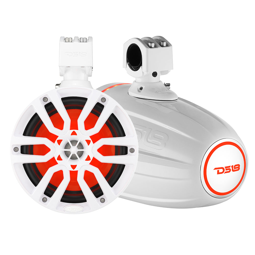 DS18 X Series HYDRO 65 Wakeboard Pod Tower Speaker wRGB LED Light  300W  White