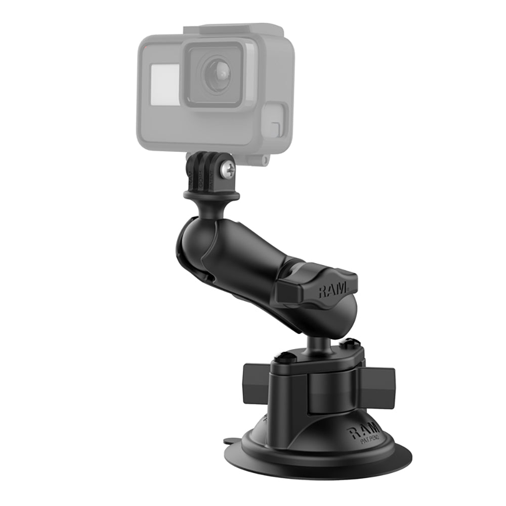 RAM Mount RAM TwistLock Suction Cup Mount wUniversal Action Camera Adapter