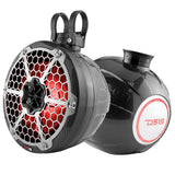 DS18 HYDRO 8 Compact Wakeboard Pod Tower wRGB Light  375W  Black Carbon Fiber