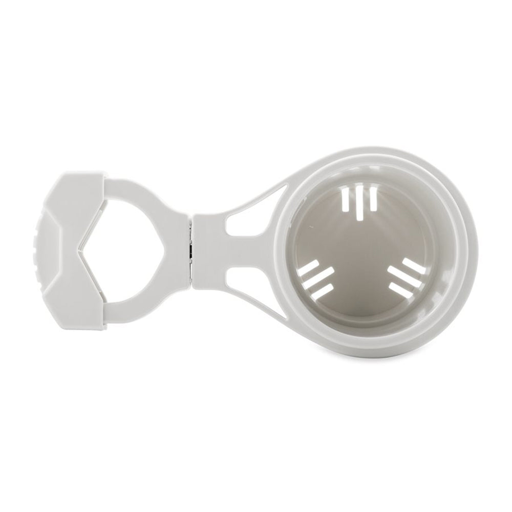 Camco ClampOn Rail Mounted Cup Holder  Large for Up to 2 Rail  White