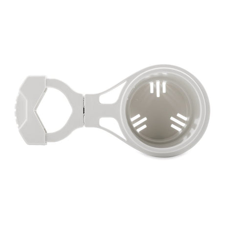 Camco ClampOn Rail Mounted Cup Holder  Large for Up to 2 Rail  White