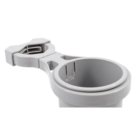 Camco ClampOn Rail Mounted Cup Holder  Large for Up to 2 Rail  Grey