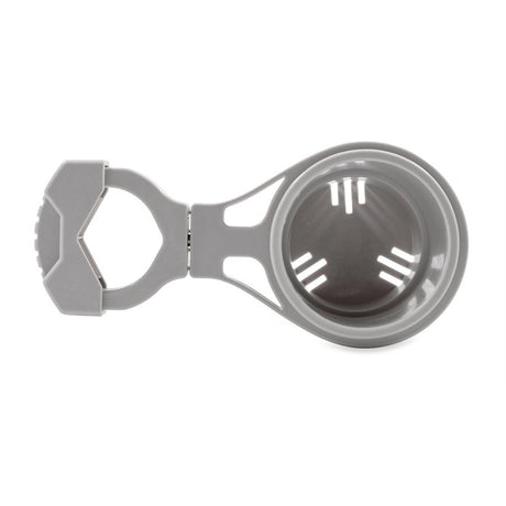 Camco ClampOn Rail Mounted Cup Holder  Large for Up to 2 Rail  Grey