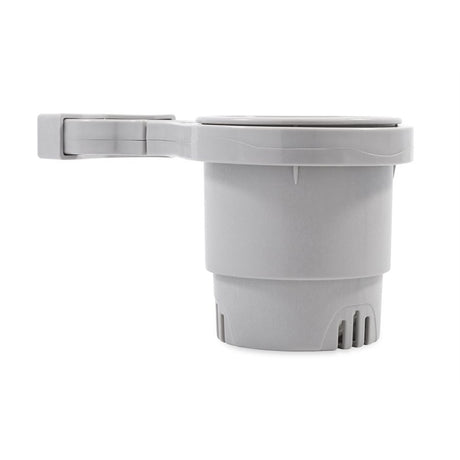 Camco ClampOn Rail Mounted Cup Holder  Large for Up to 2 Rail  Grey