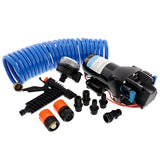 Jabsco HotShot HD4 Heavy Duty Washdown Pump w25 HoseCoil  12V  4 GPM  60 PSI