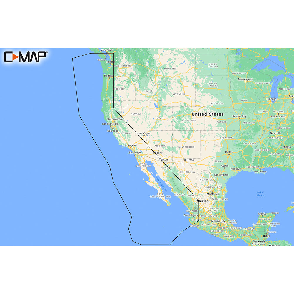 CMAP MNAY206MS West Coast  Baja California REVEAL Coastal Chart  Does NOT contain Hawaii