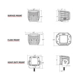 RIGID Industries DSeries Pro Dually Spot Surface Mount Pair  Midnight Edition