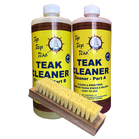 Tip Top Teak Cleaner Kit Part A  Part B wBrush