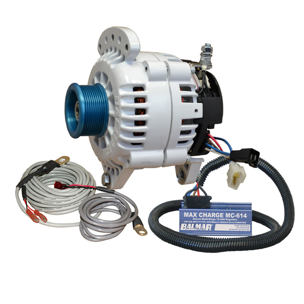 Balmar Alternator 100 AMP Kit 12V 315 Dual Foot Saddle J10 Pulley Regulator  Temp Sensor