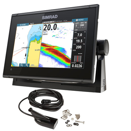 Simrad GO9 XSE ChartplotterFishfinder wMEDHI Downscan Transom Mount Transducer  CMAP Discover Chart