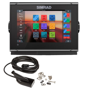Simrad GO7 XSR ChartplotterFishfinder wHDI Transom Mount Transducer  CMAP Discover Chart