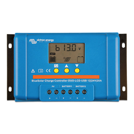 Victron BlueSolar PWM Charge Controller DUO LCD  USB Charge Control  1224VDC  20A