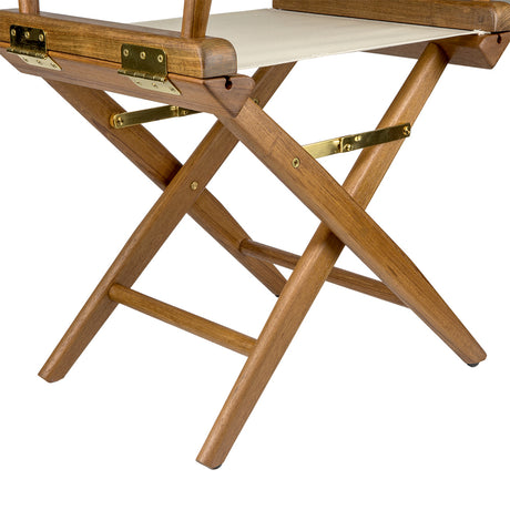 Whitecap Directors Chair wNatural Seat Covers  Teak