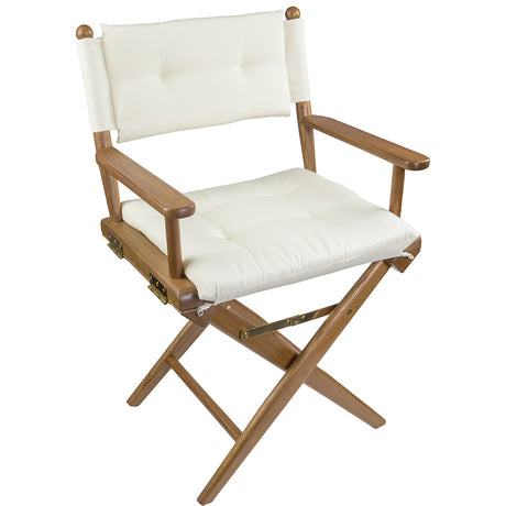 Whitecap Directors Chair wCream Cushion  Teak