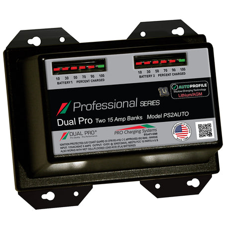 Dual Pro PS2 Auto 15A  2Bank LithiumAGM Battery Charger