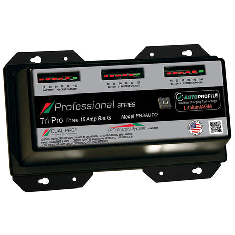 Dual Pro PS3 Auto 15A  3Bank LithiumAGM Battery Charger