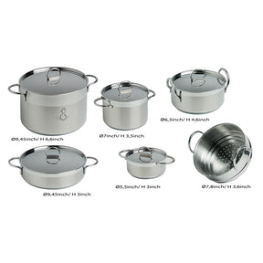 Marine Business Kitchen Cookware Pan Set SelfContaining  Stainless Steel  Set of 8 20001