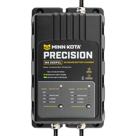 Minn Kota OnBoard Precision Charger MK220 PCL 2 Bank x 10 AMP LI Optimized Charger