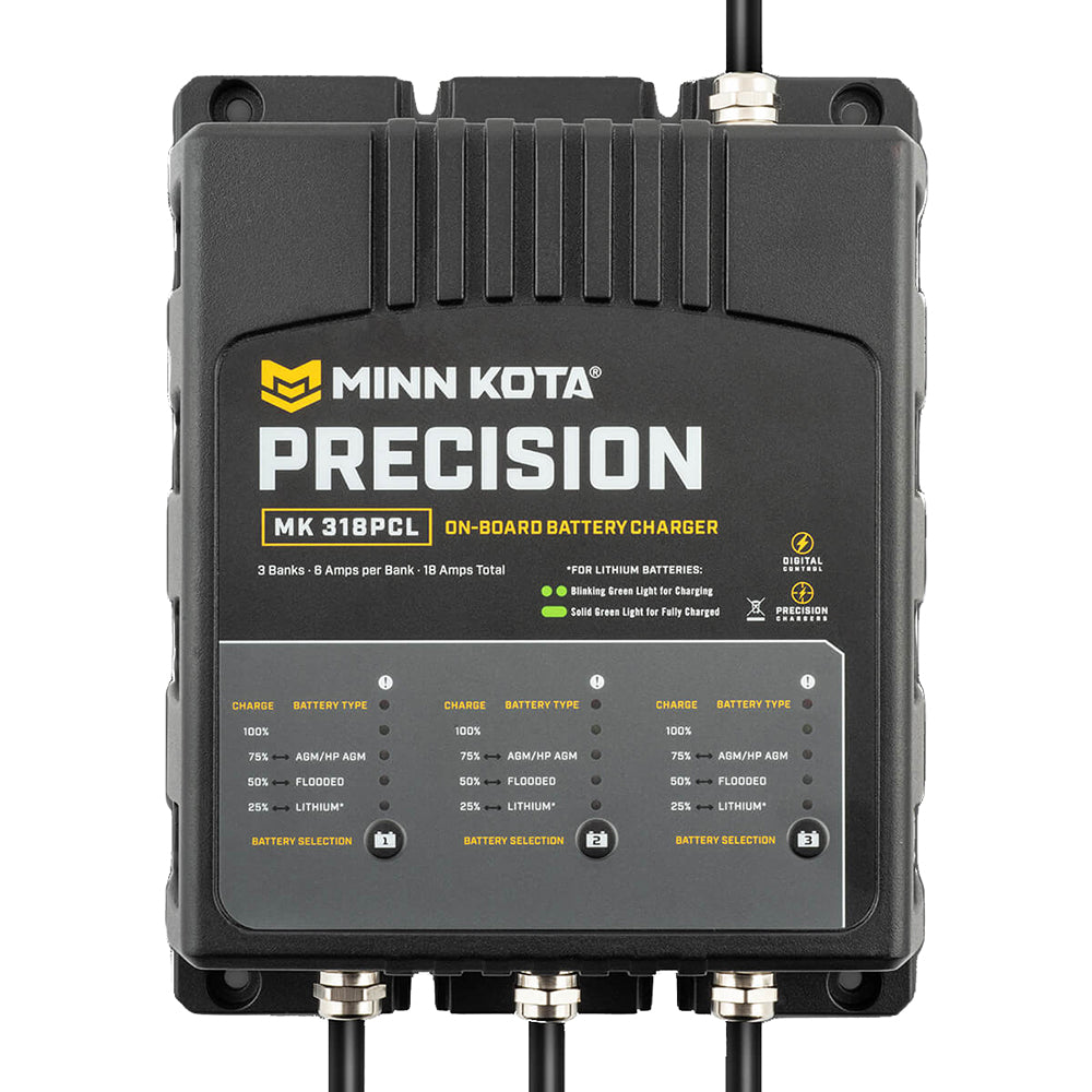 Minn Kota OnBoard Precision Charger MK318 PCL 3 Bank x 6 AMP LI Optimized Charger