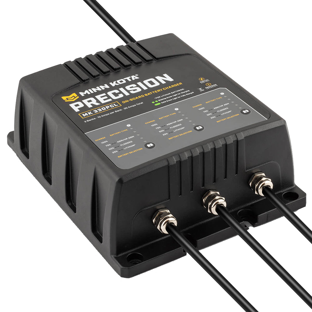 Minn Kota OnBoard Precision Charger MK330 PCL 3 Bank x 10 AMP LI Optimized Charger