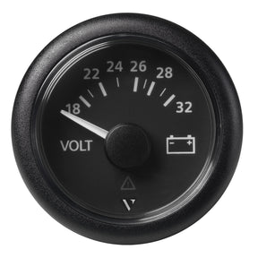 Veratron 52mm 2116 Viewline Voltmeter 1832V  Black Dial  Bezel