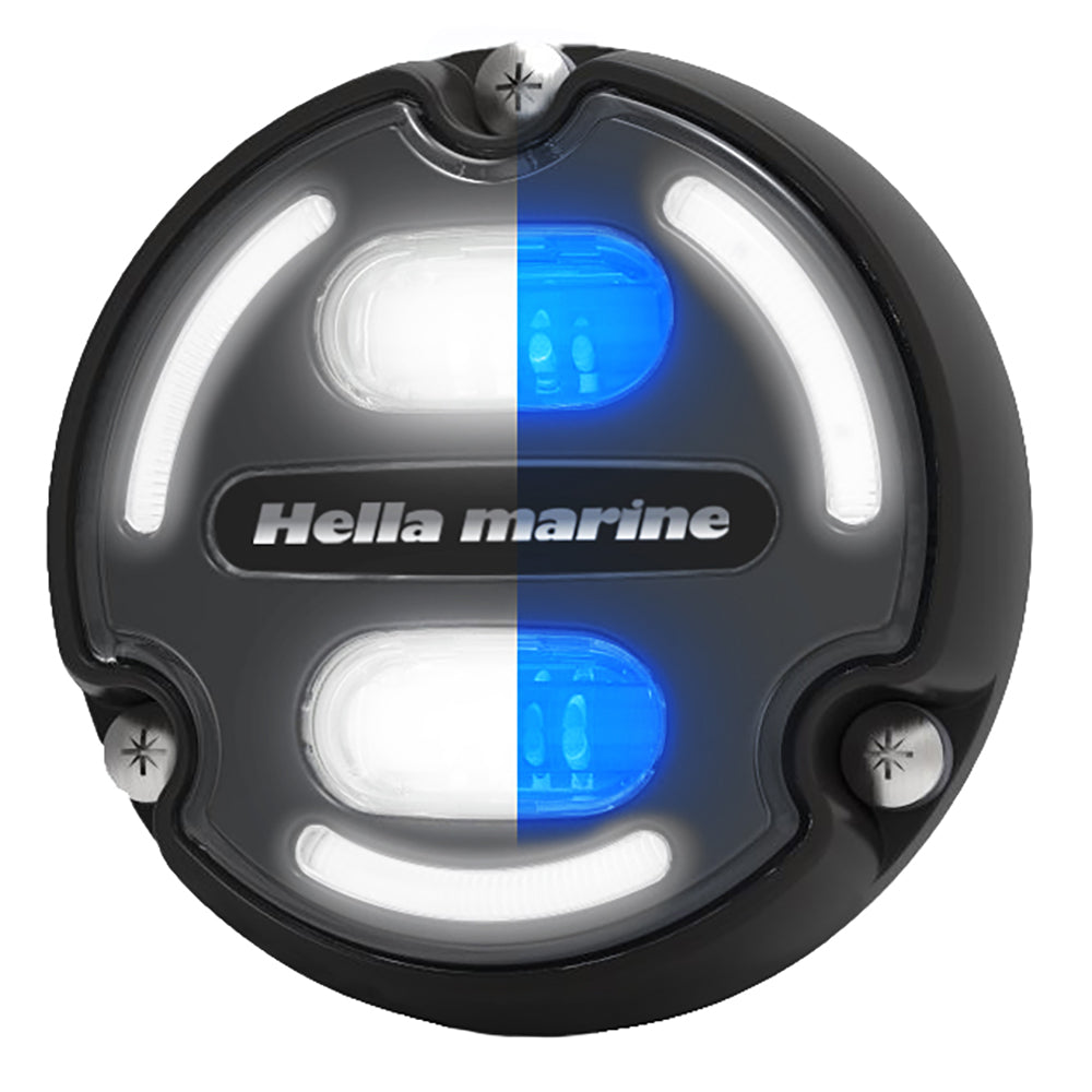 Hella Marine Apelo A2 Blue White Underwater Light  3000 Lumens  Black Housing  Charcoal Lens wEdge Light