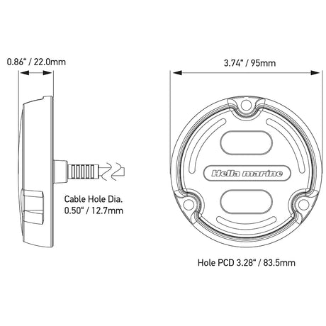 Hella Marine Apelo A2 Blue White Underwater Light  3000 Lumens  Bronze Housing  White Lens wEdge Light